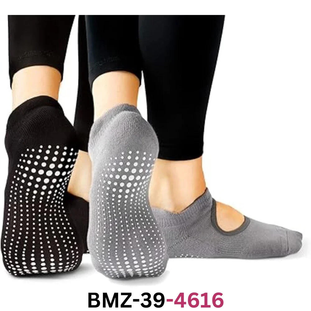 LA ACTIVE Non Slip Yoga Grip Socks- Barre Ballet Pilates Athletic Unisex Socks L